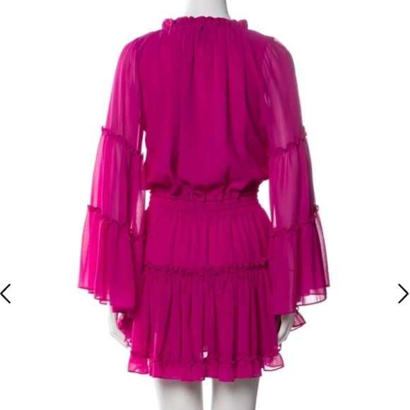 Misa Los Angeles Vibrant Pink Long Sleeve Dress - Picture 3 of 12
